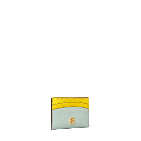 Women Robinson Color-Block Pebbled Card Case - Sea Bubble