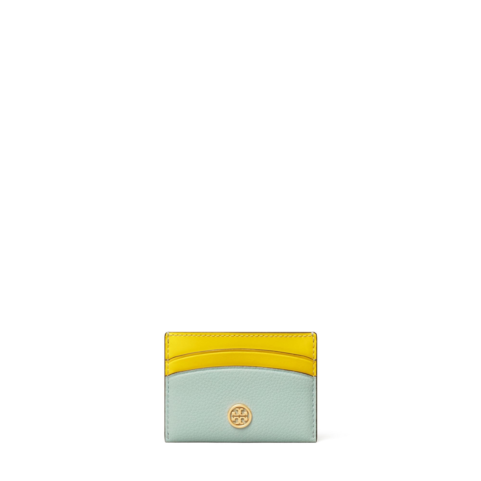 Women Robinson Color-Block Pebbled Card Case - Sea Bubble