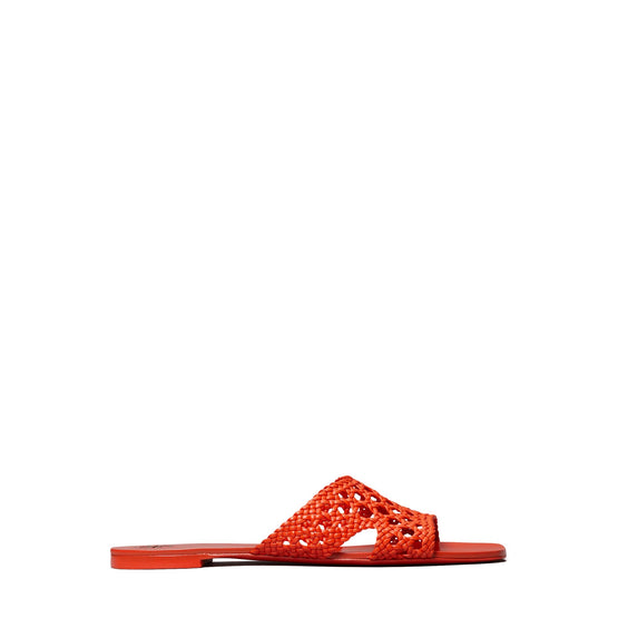 Women Woven Flat Slide - Desert Flower Orange