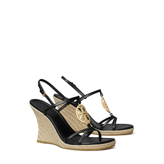 Women Capri Miller Espadrille Wedge 95Mm - Perfect Black  / Wheat