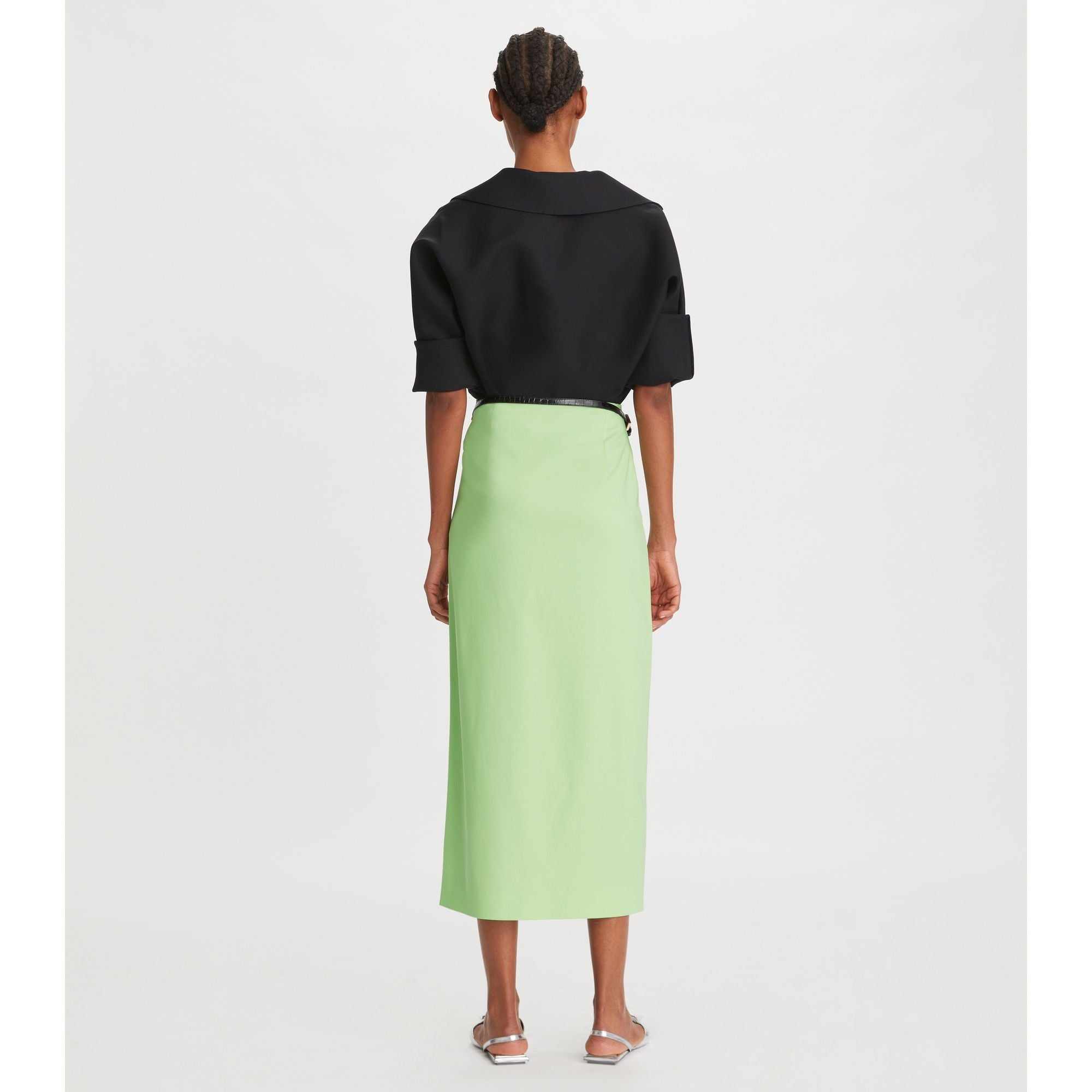 Women Satin Wrap Skirt - Mint