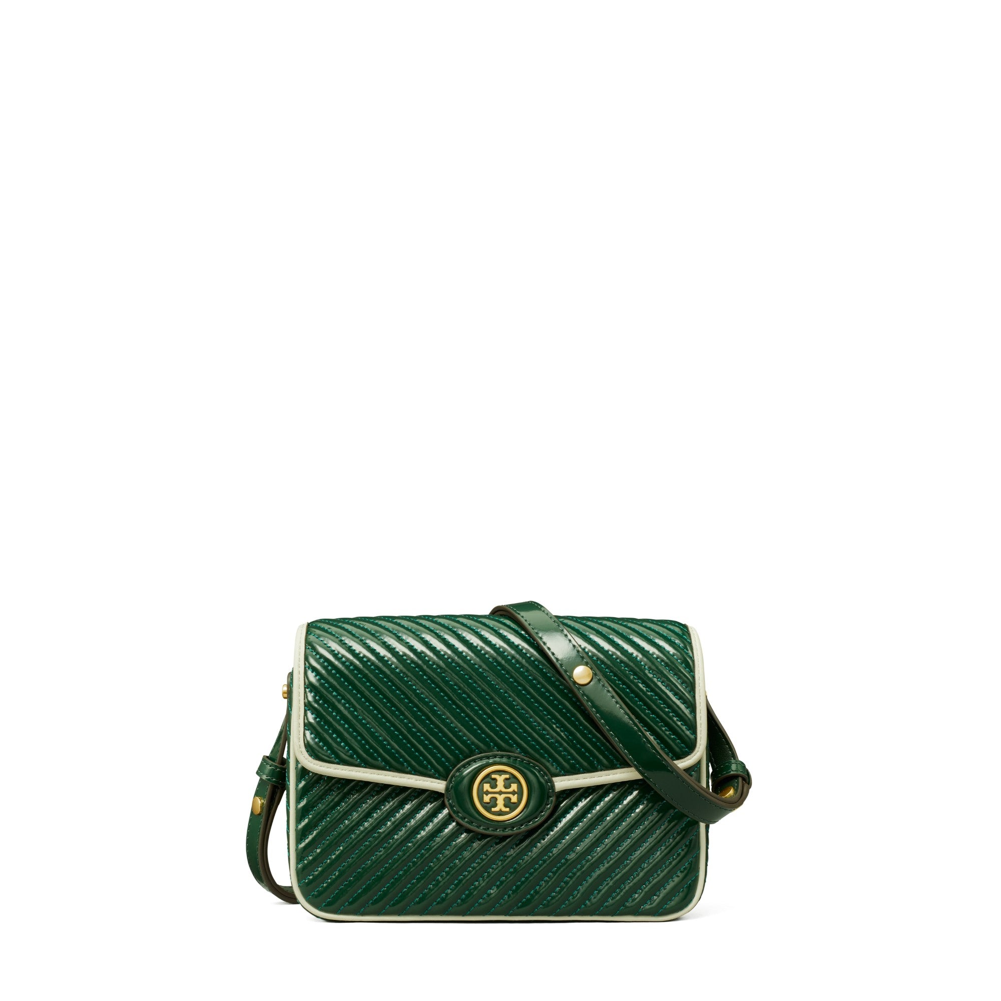 Women Robinson Puffy Patent Quilted Convertible Shoulder Bag - Pine Tree
