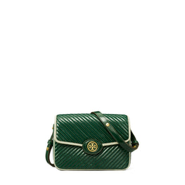 Women Robinson Puffy Patent Quilted Convertible Shoulder Bag - Pine Tree