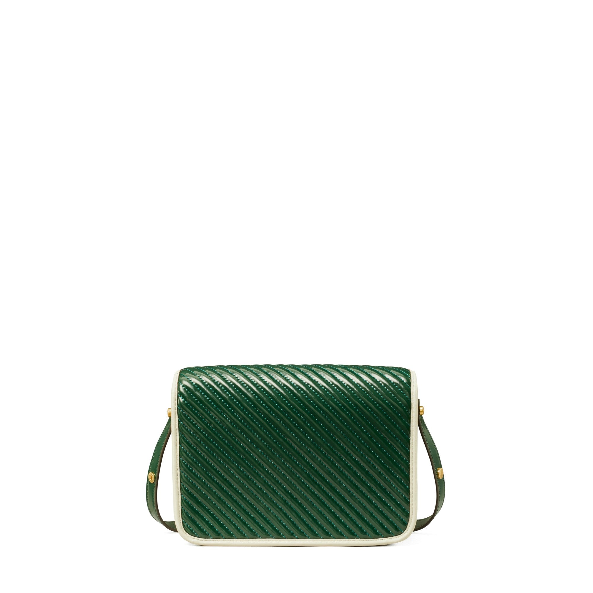 Women Robinson Puffy Patent Quilted Convertible Shoulder Bag - Pine Tree