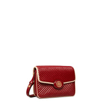 Women Robinson Puffy Patent Quilted Convertible Shoulder Bag - Brick
