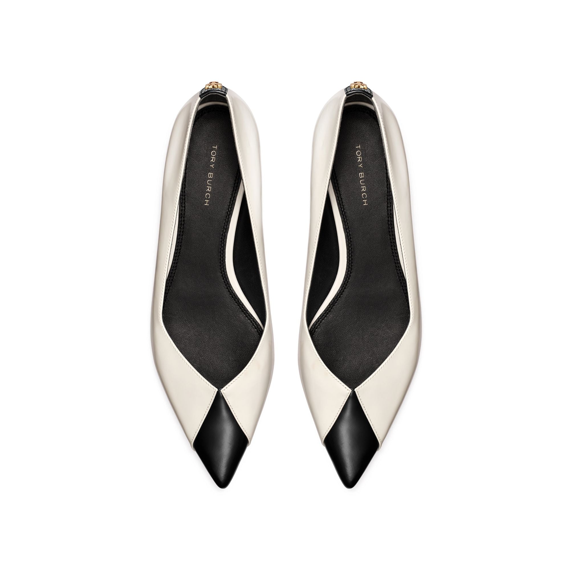 Women Triangle Pointed Flat C Width - Salt / Perfect Black