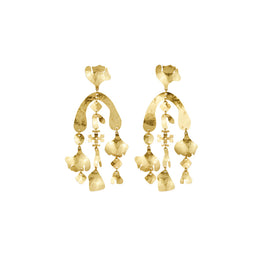 Women Roxanne Cascade Earring - Rolled Light Brass