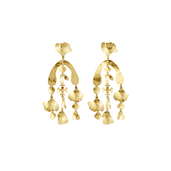 Women Roxanne Cascade Earring - Rolled Light Brass