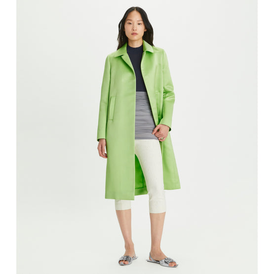 Women Satin Coat - Mint