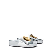 Women Patos Mismatch Hammered Slide - Argento / Gold