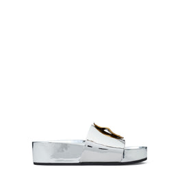 Women Patos Mismatch Hammered Slide - Argento / Gold