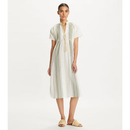 Women Striped Midi Caftan - Ivory