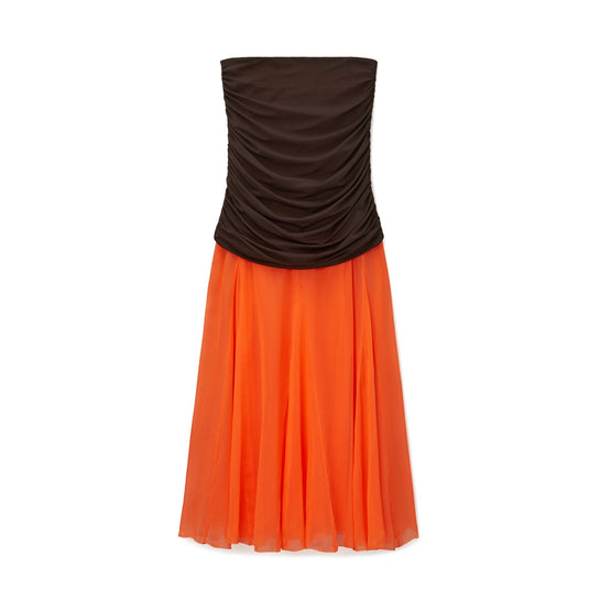 Women Jersey Chiffon Skirt - Dark Tangerine
