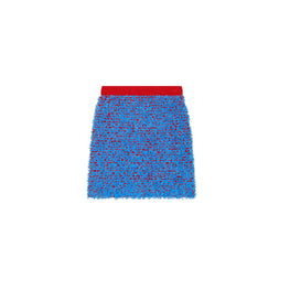 Women Confetti Tweed Mini Skirt - Blue Cosmo / Red Chili