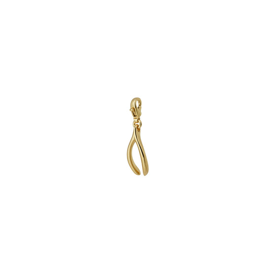 Women Wishbone Charm - Tory Gold