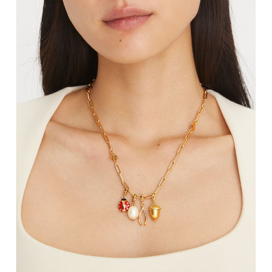 Women Ladybug Charm - Tory Gold / Red