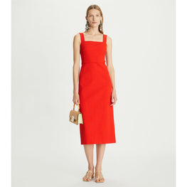 Women Stretch Faille Dress - Goji Berry