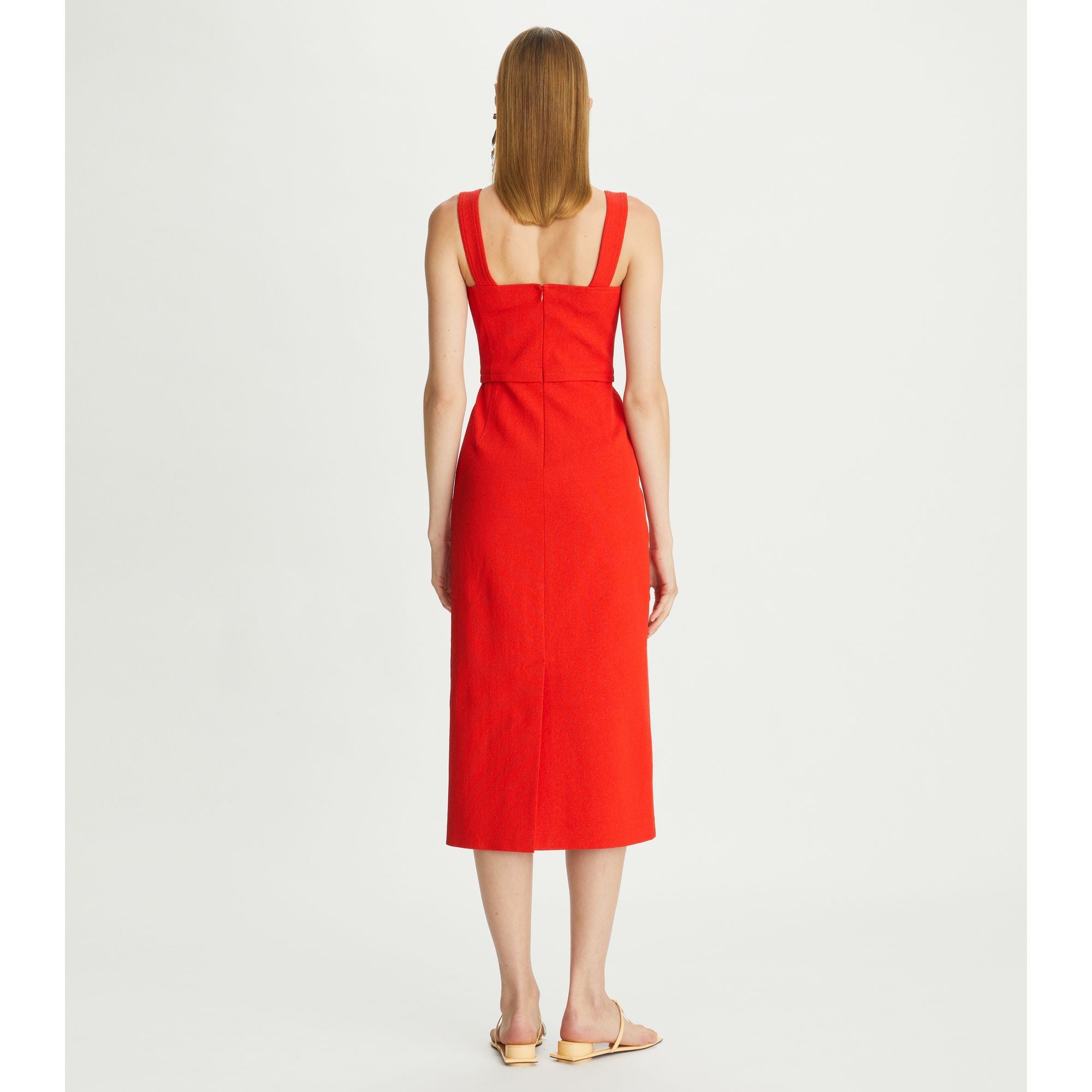 Women Stretch Faille Dress - Goji Berry
