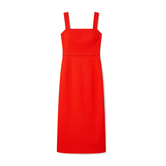 Women Stretch Faille Dress - Goji Berry