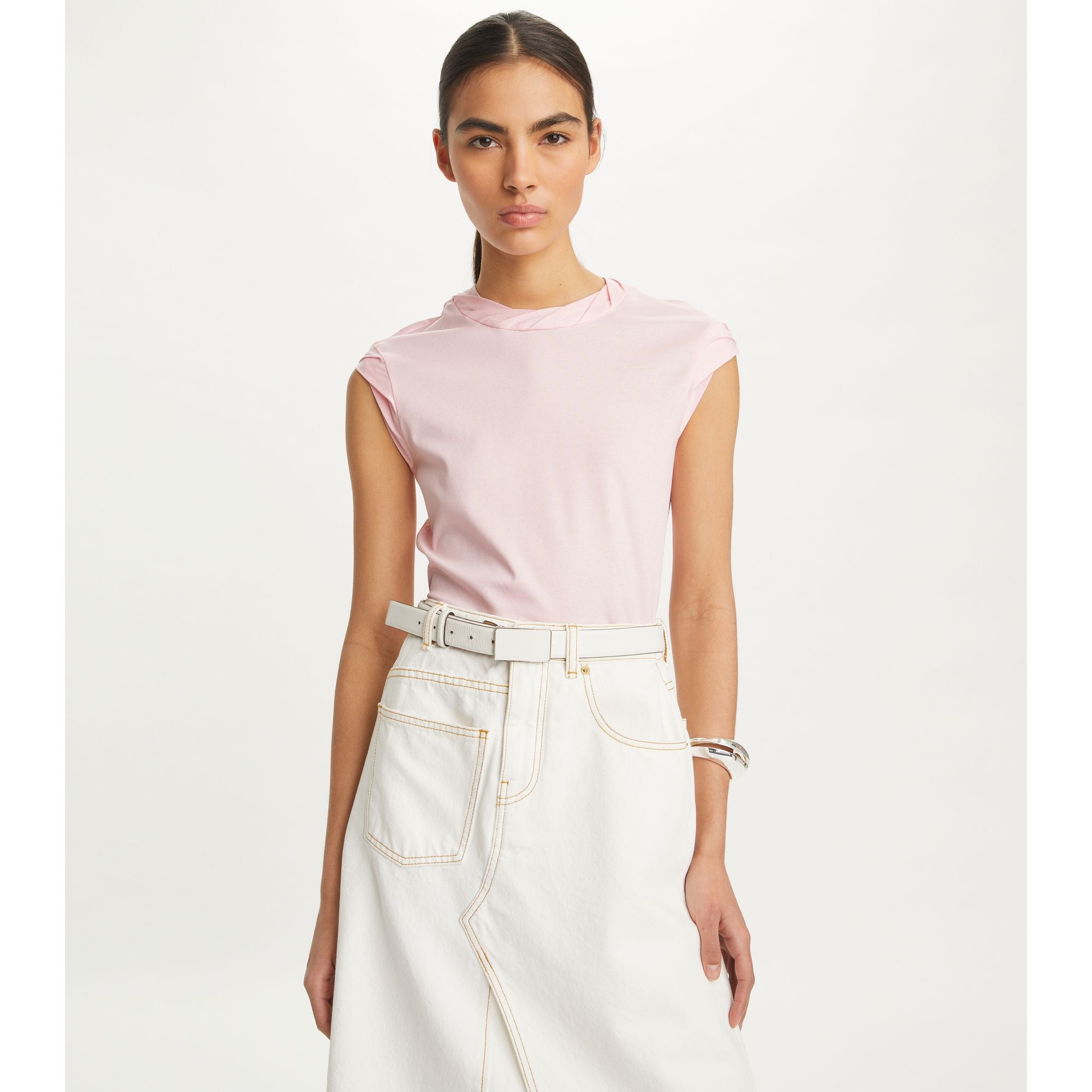 Women Twisted Knit Top - Stone Pink