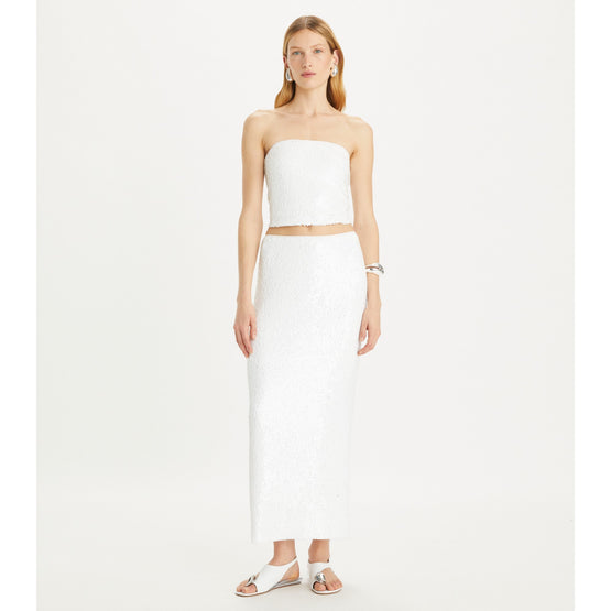 Women Sequin Skirt - White