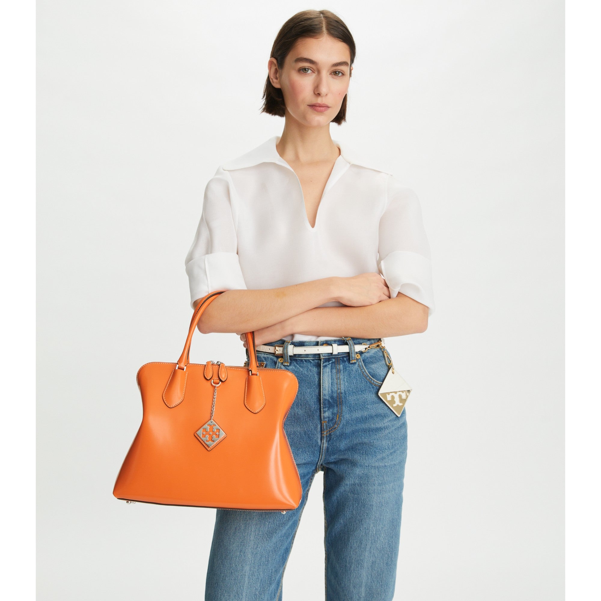 Women Polished Swing Bag - Carrot