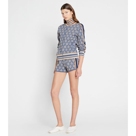 Women Tech Knit Jacquard Short - Windsor Haze Racquets