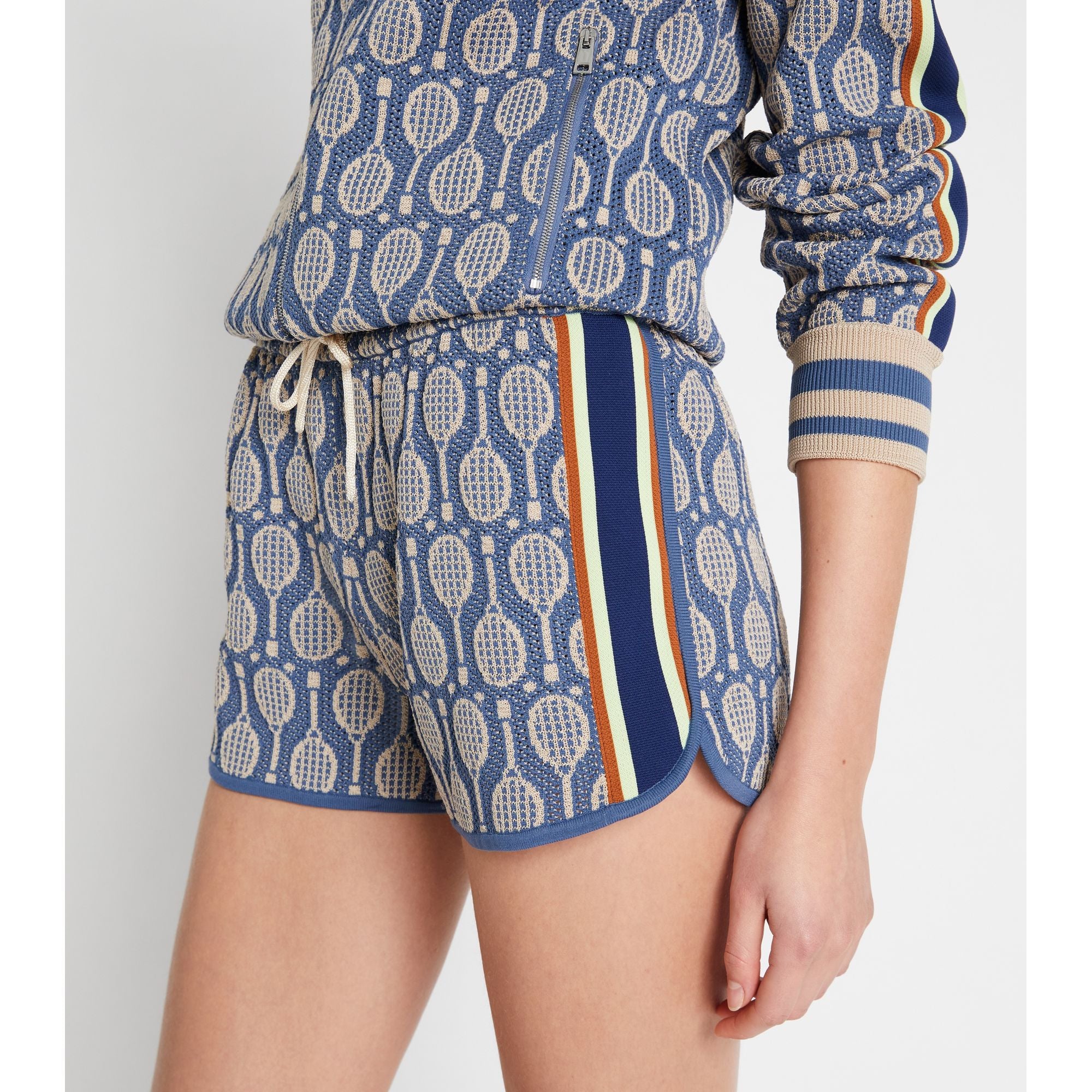 Women Tech Knit Jacquard Short - Windsor Haze Racquets