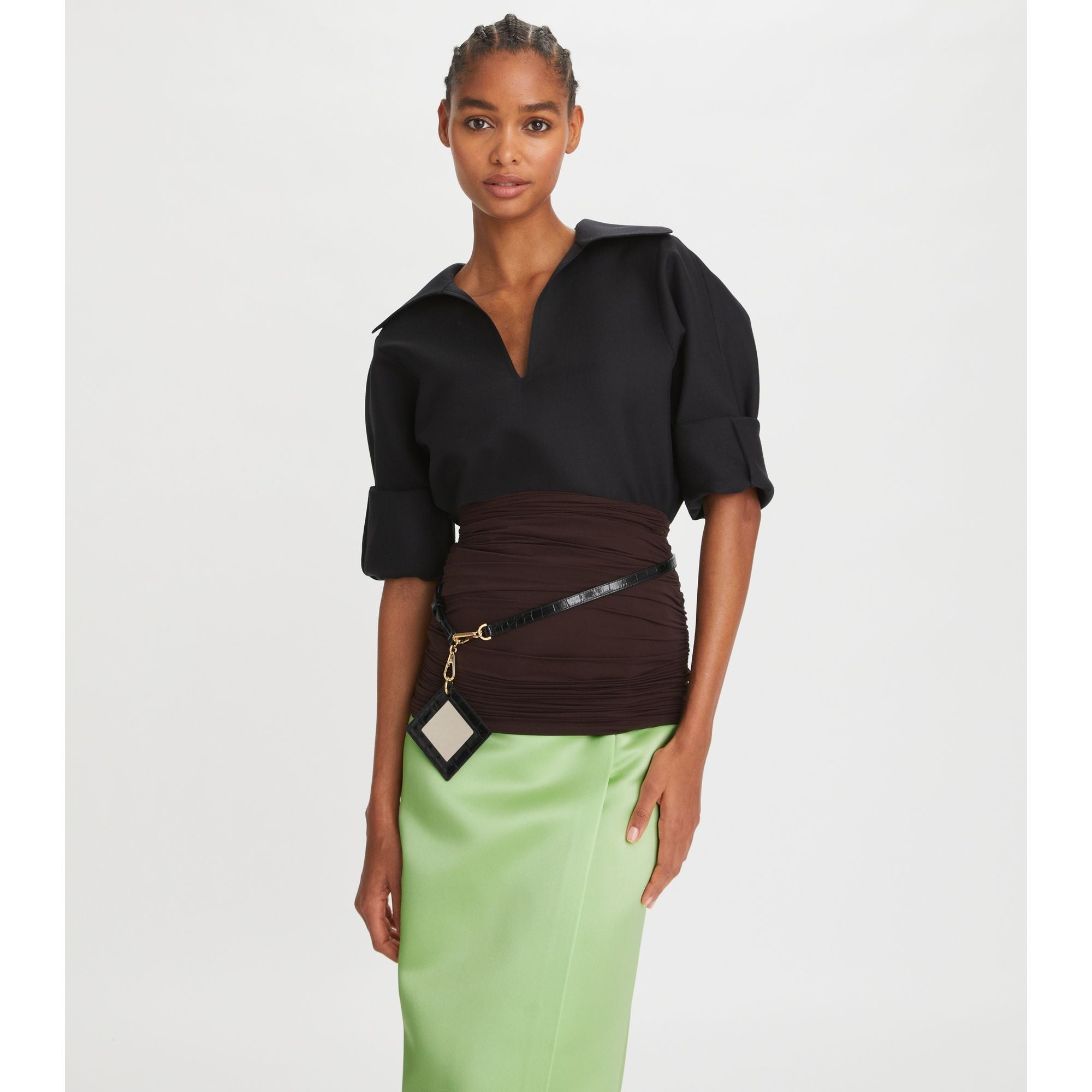 Women Silk Gazar Tunic - Black