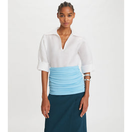 Women Silk Gazar Tunic - White