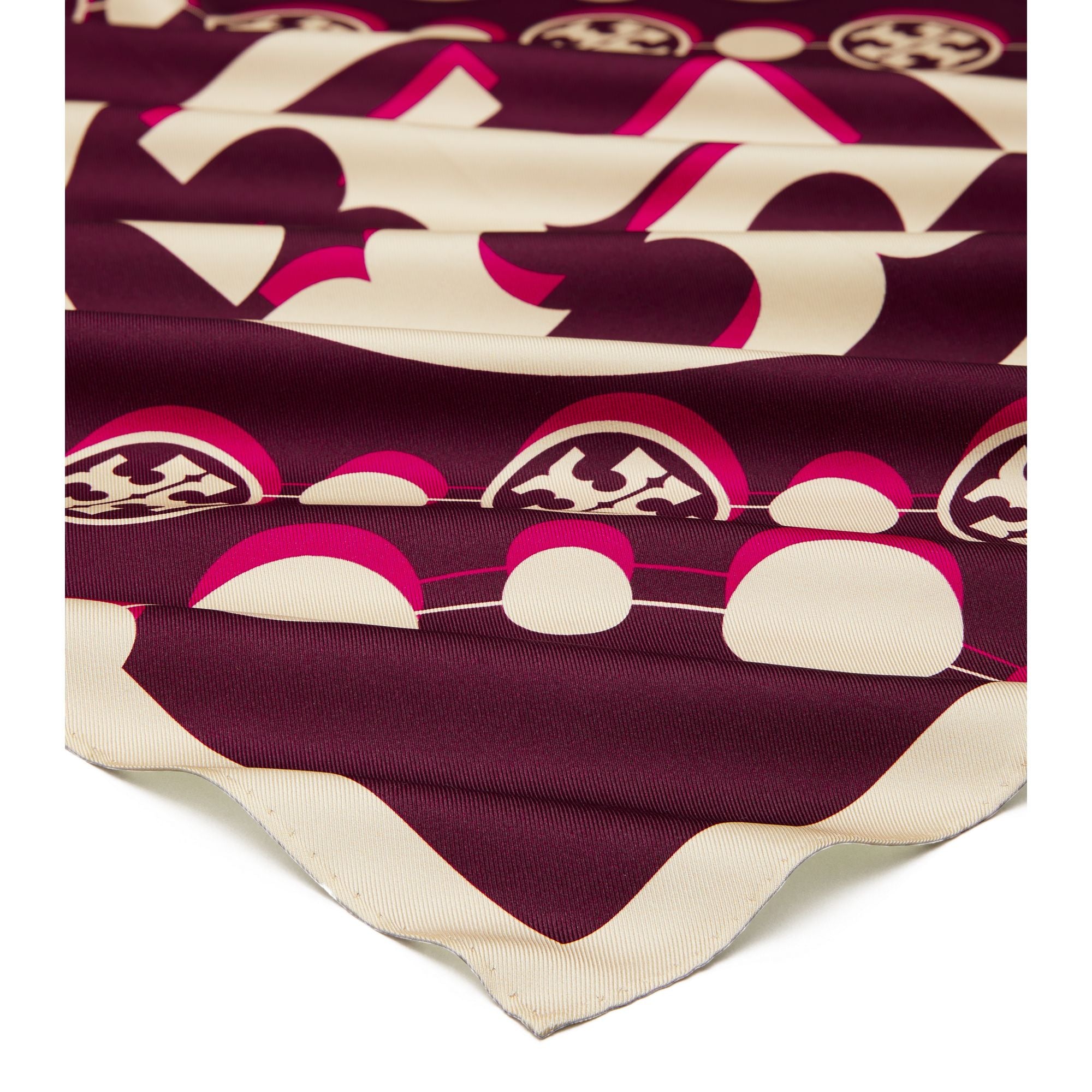 Women T Monogram Silk Neckerchief - Evening Wine