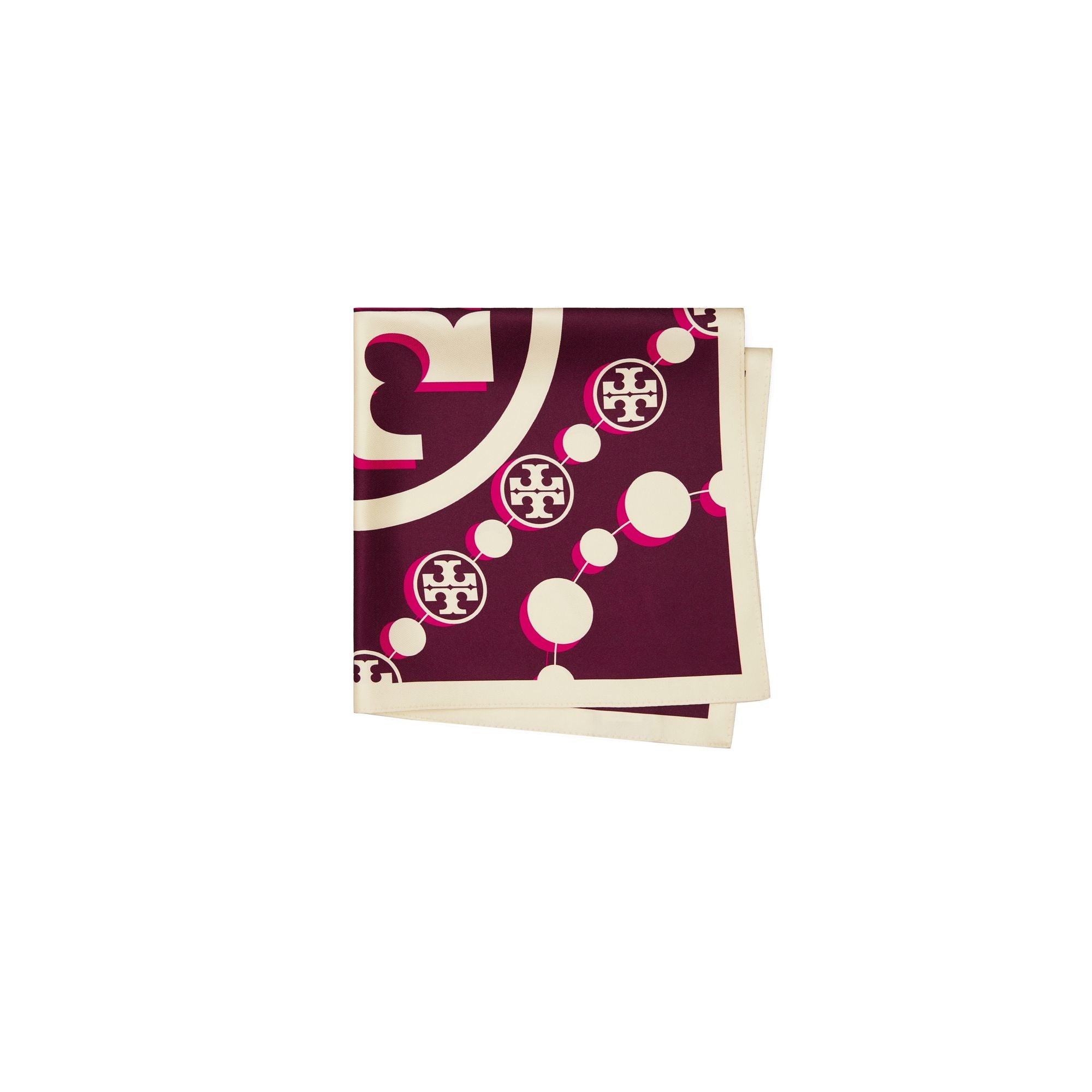 Women T Monogram Silk Neckerchief - Evening Wine