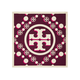 Women T Monogram Silk Neckerchief - Evening Wine