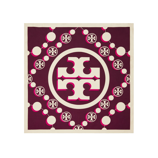 Women T Monogram Silk Neckerchief - Evening Wine