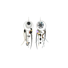 Women Galaxy Hoops - Silver / Multi