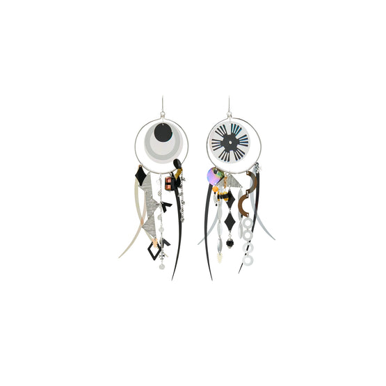 Women Galaxy Hoops - Silver / Multi