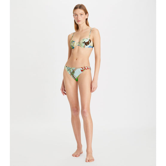 Women Printed Underwire Bikini Top - Blue Carousel