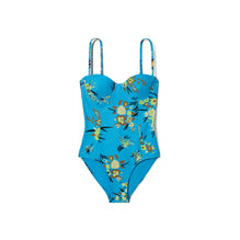 Women Printed Underwire One-Piece - Blue Drip Bouquet