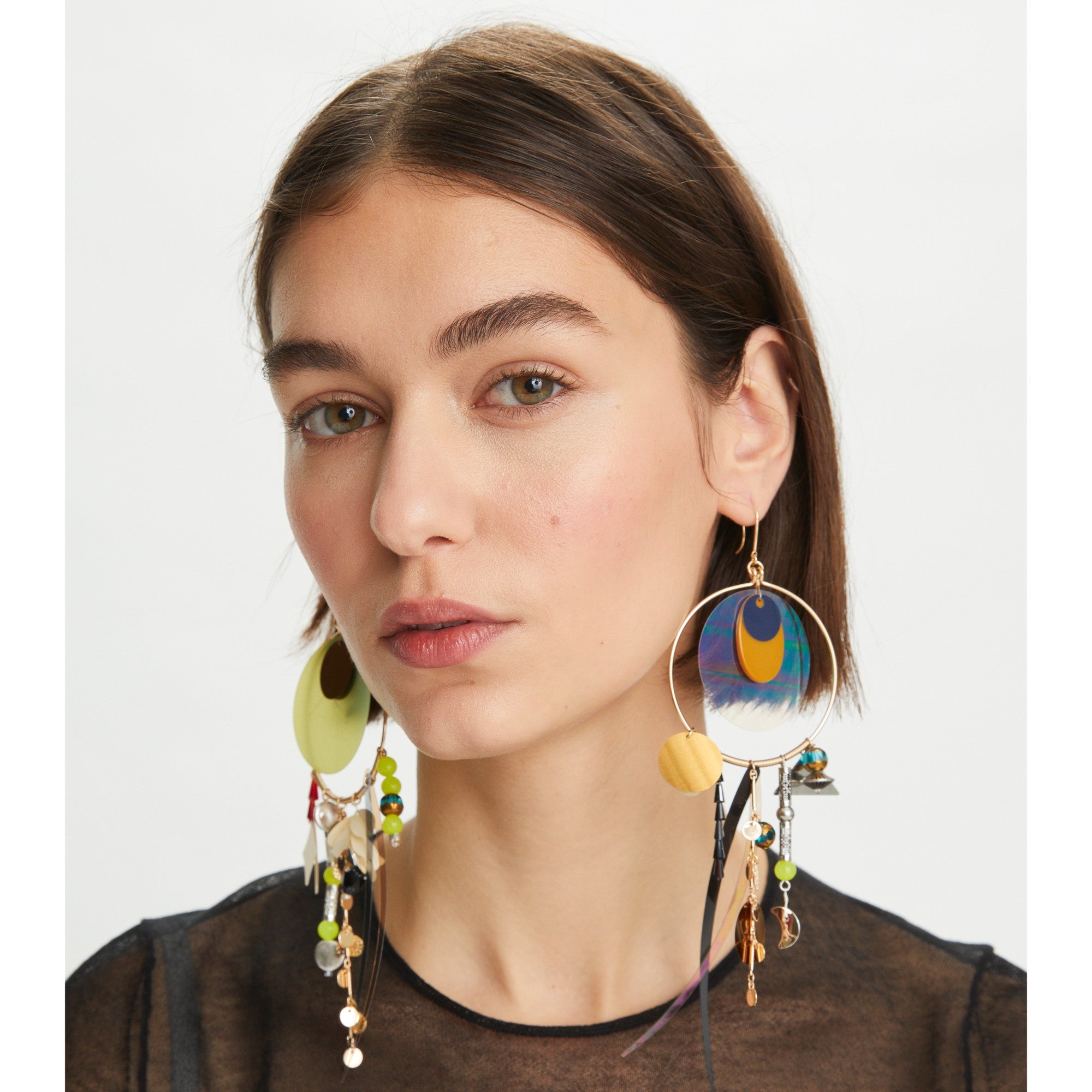 Women Galaxy Hoops - Tory Gold / Multi