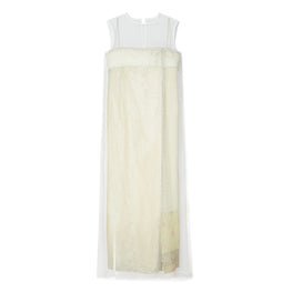 Women Devore Dress With Sheer Overlay - New Ivory