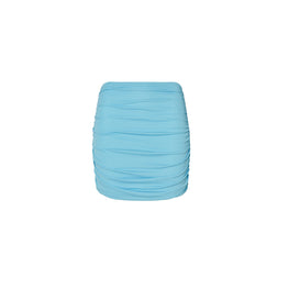 Women Ruched Mini Skirt - Blue Bliss