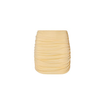 Women Ruched Mini Skirt - Yellow Buttercup