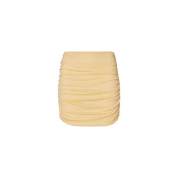 Women Ruched Mini Skirt - Yellow Buttercup