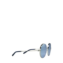 Women Eleanor Metal Round - Shiny Silver/Dark Blue Mirror