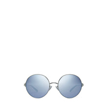 Women Eleanor Metal Round - Shiny Silver/Dark Blue Mirror