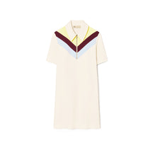 Women Chevron Polo Zip Dress - Sesame / Lemon Glow