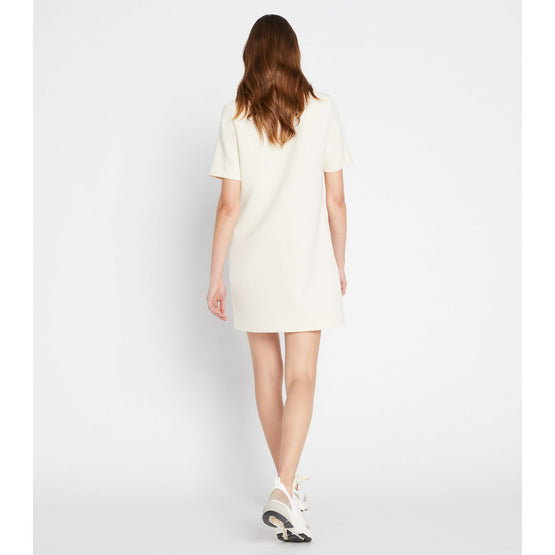 Women Chevron Polo Zip Dress - Sesame / Lemon Glow