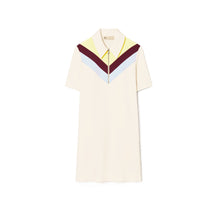 Women Chevron Polo Zip Dress - Sesame / Lemon Glow