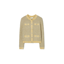 Women Kendra Velvet Jacket - Ivory  /  Metallic Gray