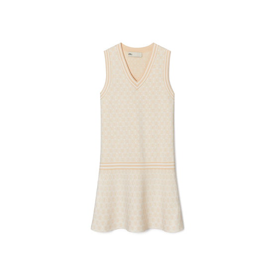 Women T Monogram Tech Knit Dress - New Ivory T Monogram Small Sport